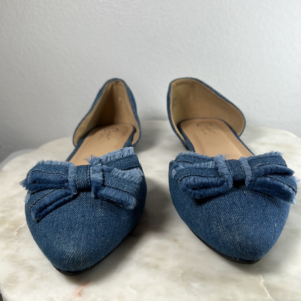 Women’s Comfort by Predictions denim flats with bow fringed accent, size 8 M - Picture 8 of 12